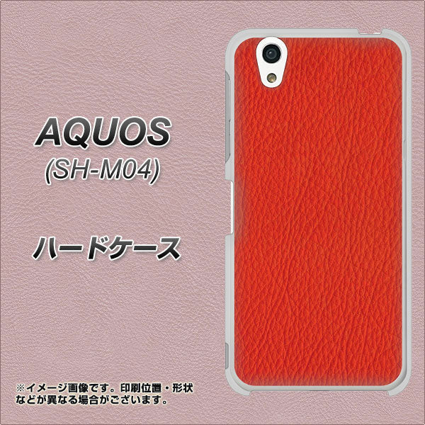 AQUOS SH-M04-A EK852 レザー風レッド ハードケース 背面印刷