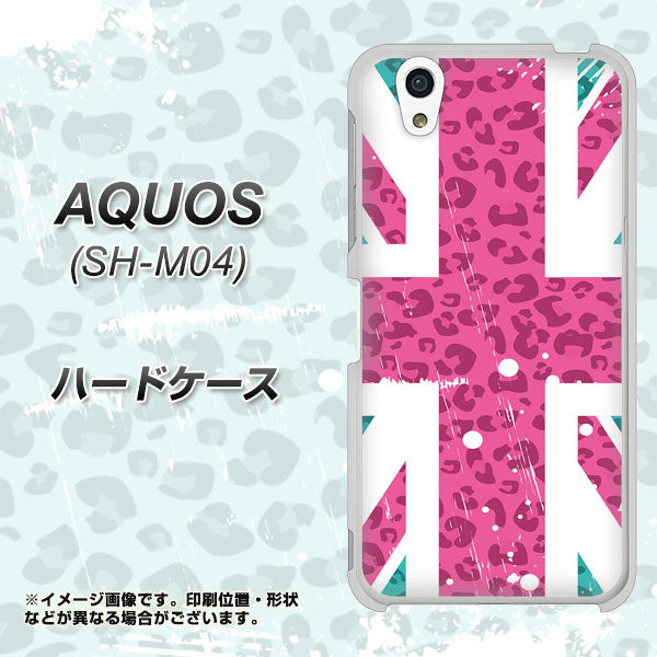 AQUOS SH-M04-A SC807 ユニオンジャック ピンクヒョウ柄 ハードケース 背面印刷