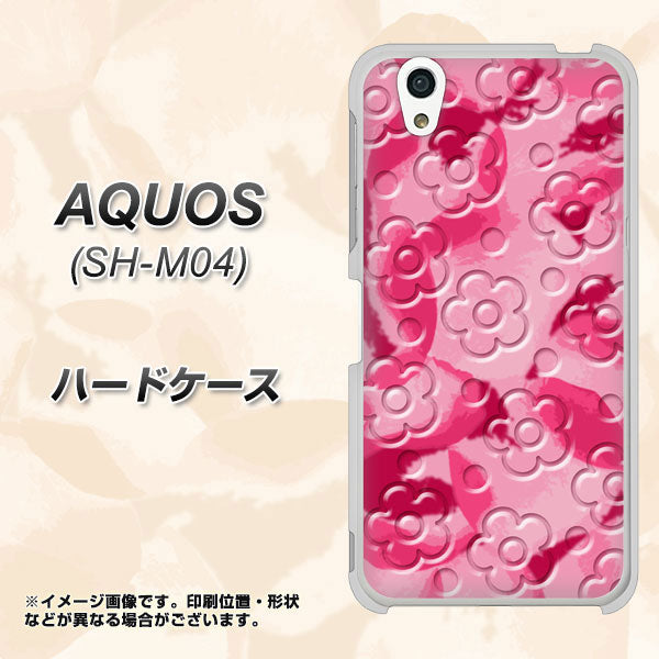 AQUOS SH-M04-A SC847 フラワーヴェルニ花濃いピンク（ローズアンディアン） ハードケース 背面印刷