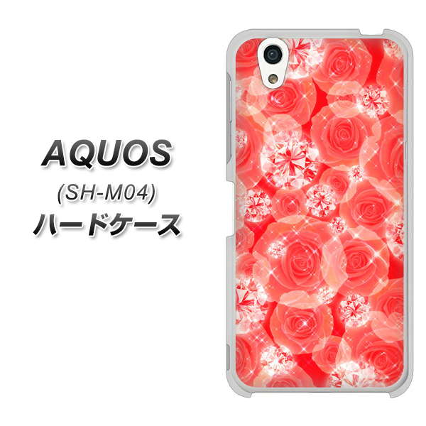 AQUOS SH-M04-A VA816 ダイヤモンドとバラ ハードケース 背面印刷