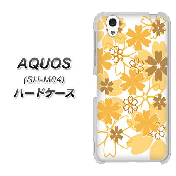 AQUOS SH-M04-A VA959 重なり合う花 オレンジ ハードケース 背面印刷