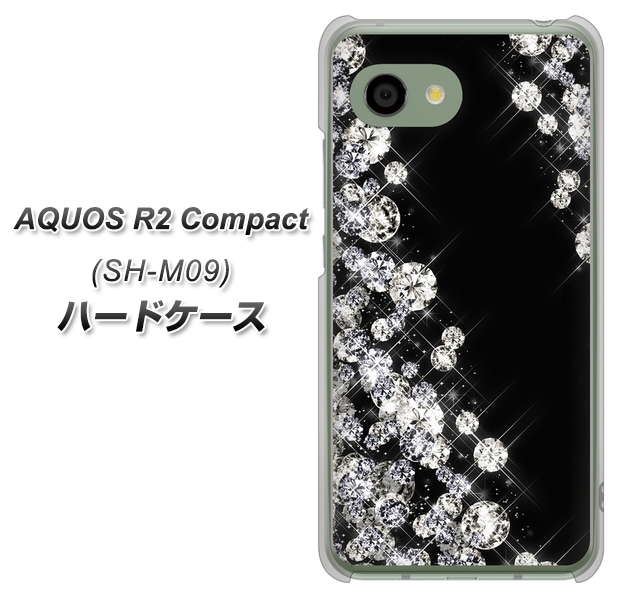 AQUOS R2 compact SH-M09 VA871 ダイヤモンドフレーム ハードケース 背面印刷