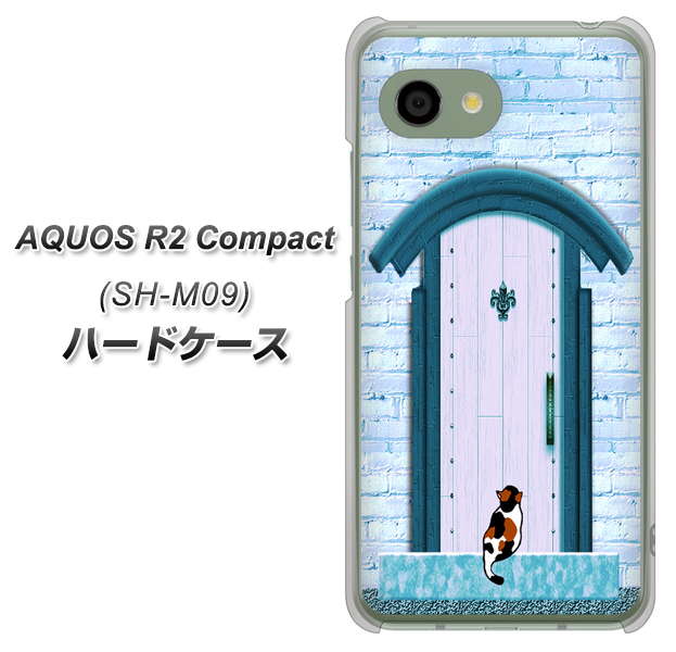 AQUOS R2 compact SH-M09 YA953 石ドア03 素材クリア ハードケース 背面印刷