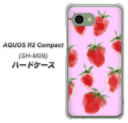 AQUOS R2 compact SH-M09 YJ180 イチゴ 水彩180 ハードケース 背面印刷