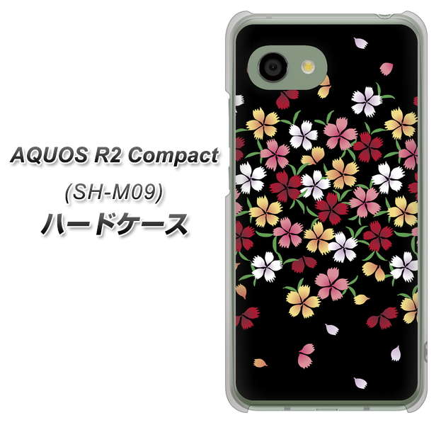 AQUOS R2 compact SH-M09 YJ323 和柄 なでしこ ハードケース 背面印刷