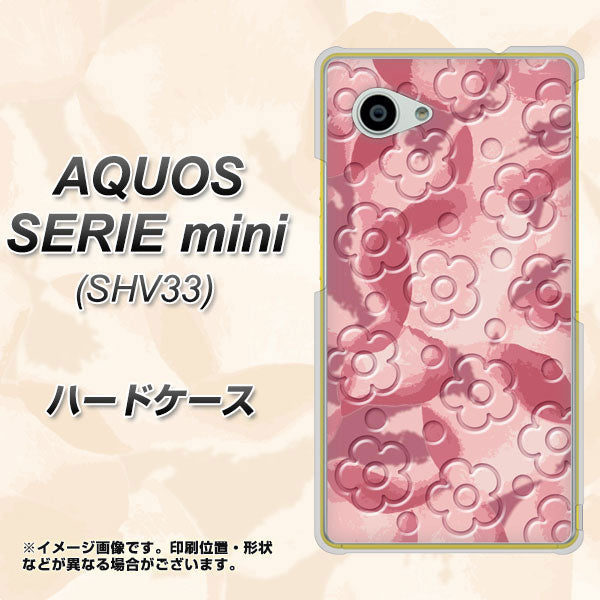 AQUOS SERIE mini SHV33 au SC846 フラワーヴェルニ花ピンク（ローズヴェルール） ハードケース 背面印刷