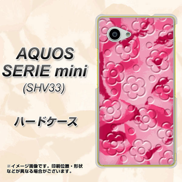 AQUOS SERIE mini SHV33 au SC847 フラワーヴェルニ花濃いピンク（ローズアンディアン） ハードケース 背面印刷