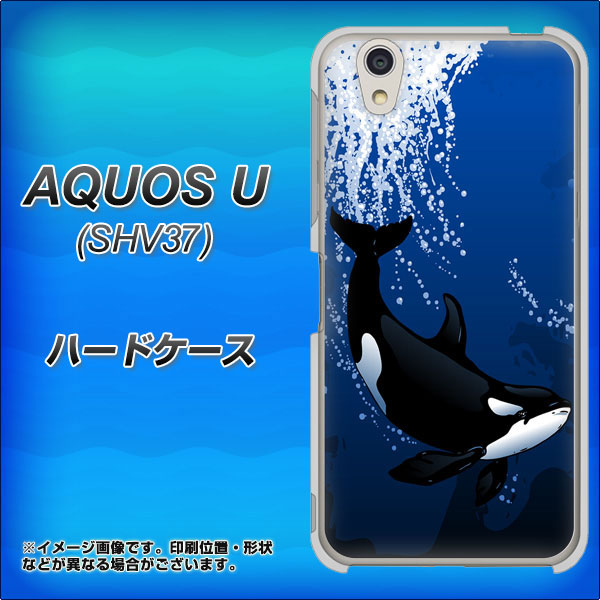 AQUOS U SHV37 au 423 シャチ ハードケース 背面印刷
