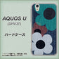 AQUOS U SHV37 au EK869 ルーズフラワーinデニム風 ハードケース 背面印刷