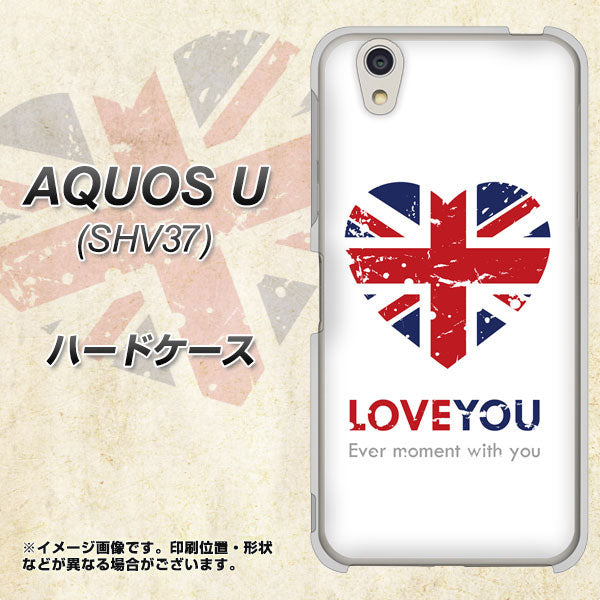 AQUOS U SHV37 au SC803 ユニオンジャック ハートビンテージ ハードケース 背面印刷