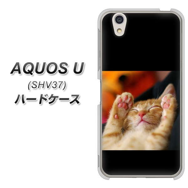 AQUOS U SHV37 au VA804 爆睡するネコ ハードケース 背面印刷