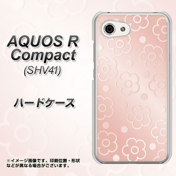 AQUOS R compact SHV41 au SC843 エンボス風デイジーシンプル（ローズピンク） ハードケース 背面印刷