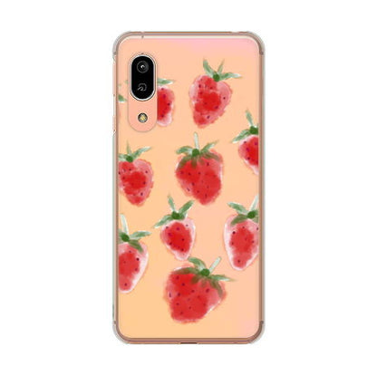 AQUOS sense3 SHV45 au イチゴ 水彩 ハードケース 背面印刷