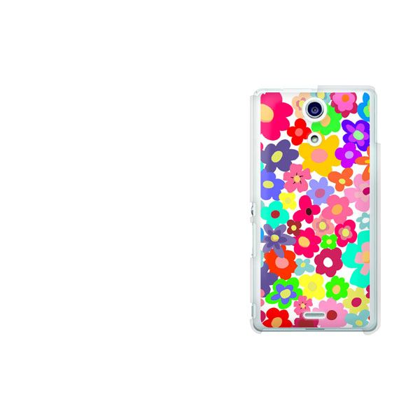 Xperia A SO-04E docomo 782 春のルーズフラワーWH ハードケース 背面印刷