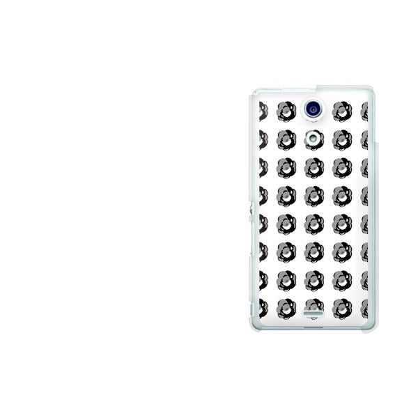Xperia A SO-04E docomo 786 シンプル柄BKローズWH ハードケース 背面印刷
