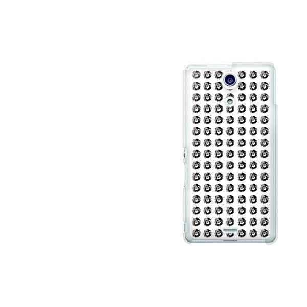 Xperia A SO-04E docomo 788 マイクロシンプル柄BKローズWH ハードケース 背面印刷