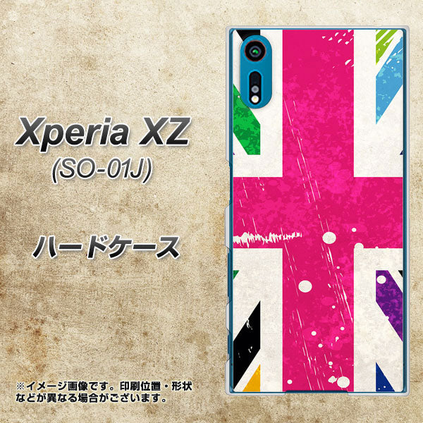 Xperia XZ SO-01J docomo SC806 ユニオンジャック ピンクビンテージ ハードケース 背面印刷
