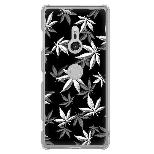 Xperia XZ3 SO-01L docomo 064 モノトーン大麻ブラック ハードケース 背面印刷