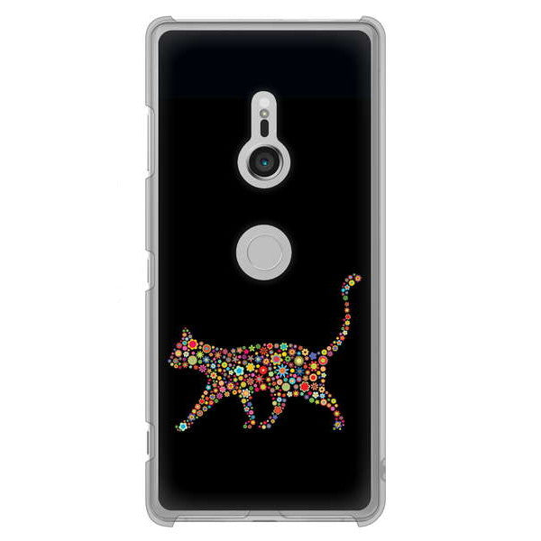 Xperia XZ3 SO-01L docomo 406 カラフルキャット ハードケース 背面印刷