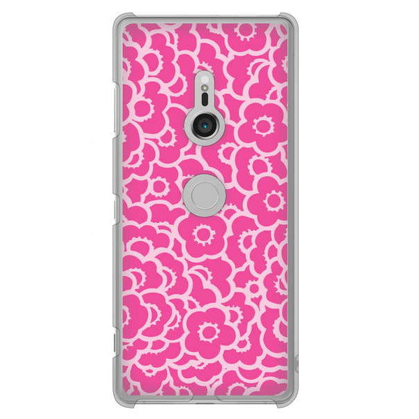 Xperia XZ3 SO-01L docomo 716 ピンクフラワー ハードケース 背面印刷