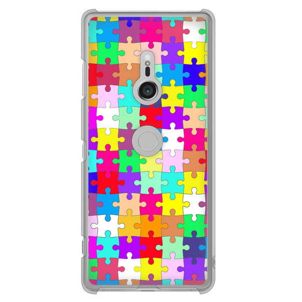 Xperia XZ3 SO-01L docomo 727 カラフルパズル ハードケース 背面印刷
