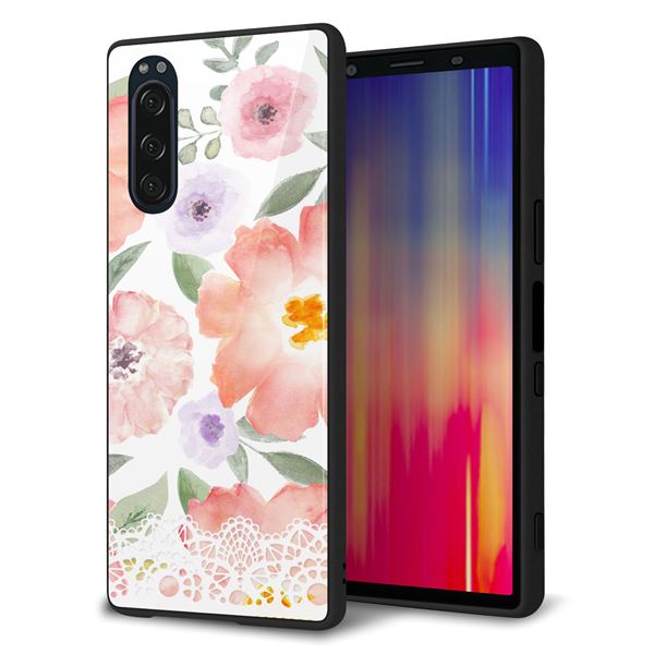 Xperia 5 SO-01M docomo 強化ガラス＆TPUスマホケース ガラプリ【SC944 ドゥ・パフューム２】
