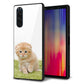 Xperia 5 SO-01M docomo 強化ガラス＆TPUスマホケース ガラプリ【VA802 ネコこっそり】
