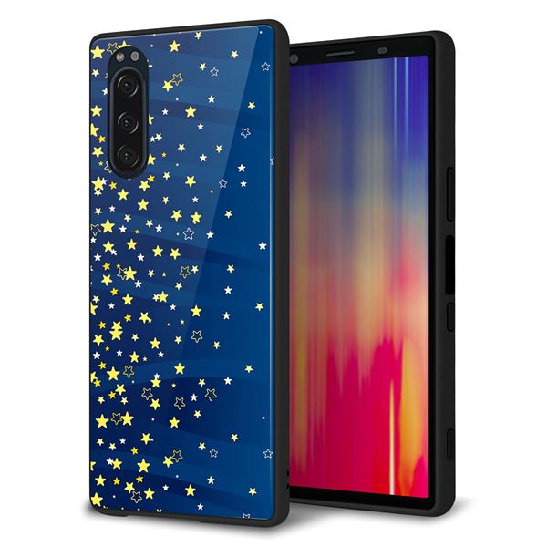 Xperia 5 SO-01M docomo 強化ガラス＆TPUスマホケース ガラプリ【VA842 満天の星空】
