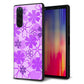 Xperia 5 SO-01M docomo 強化ガラス＆TPUスマホケース ガラプリ【VA960 重なり合う花　パープル】