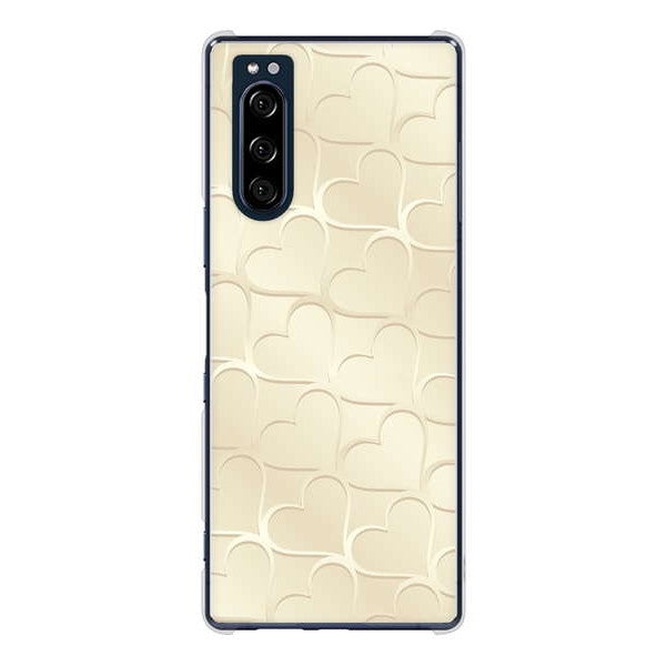 Xperia 5 SO-01M docomo 高画質仕上げ 背面印刷 ハードケース かくれハート