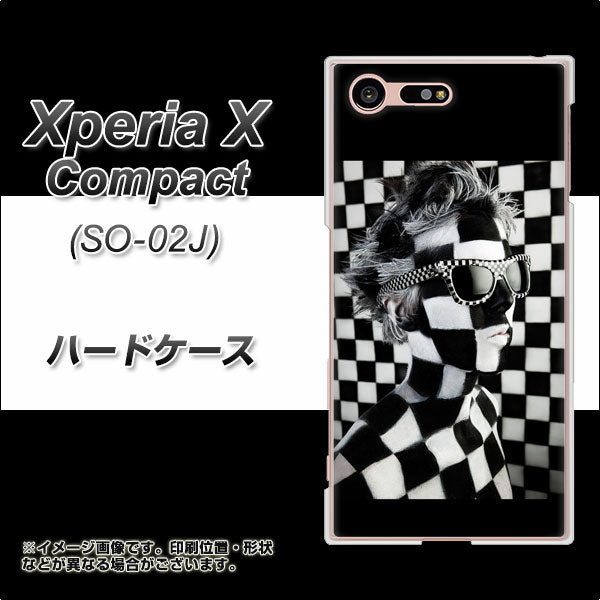 Xperia X Compact SO-02J docomo 357 bk&wh ハードケース 背面印刷