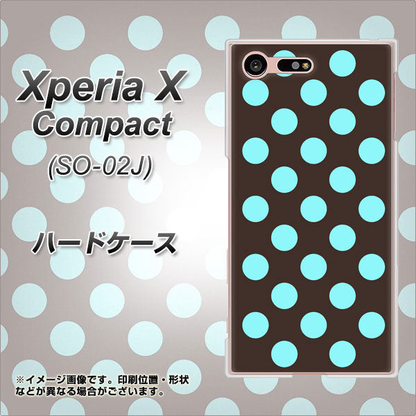 Xperia X Compact SO-02J docomo 1352 シンプルビッグ水色茶 ハードケース 背面印刷