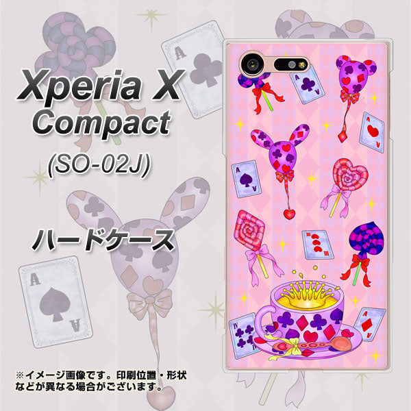 Xperia X Compact SO-02J docomo AG817 トランプティー（ピンク） ハードケース 背面印刷