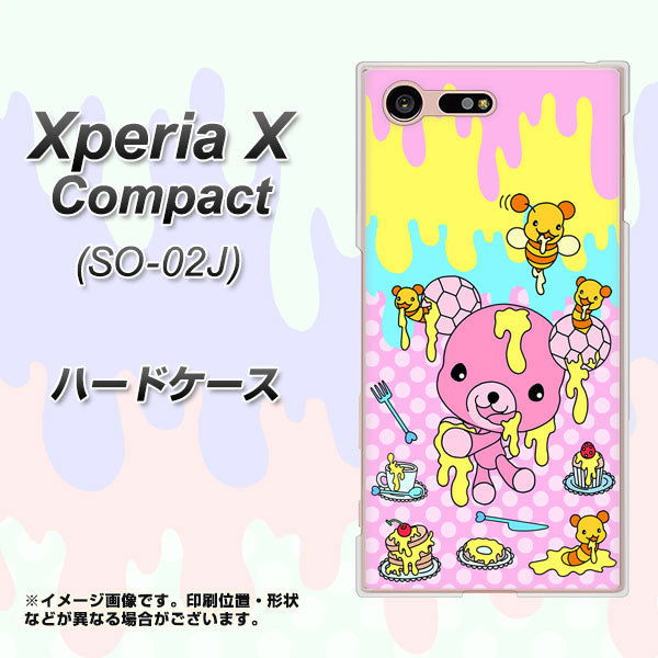 Xperia X Compact SO-02J docomo AG822 ハニベア（水玉ピンク） ハードケース 背面印刷