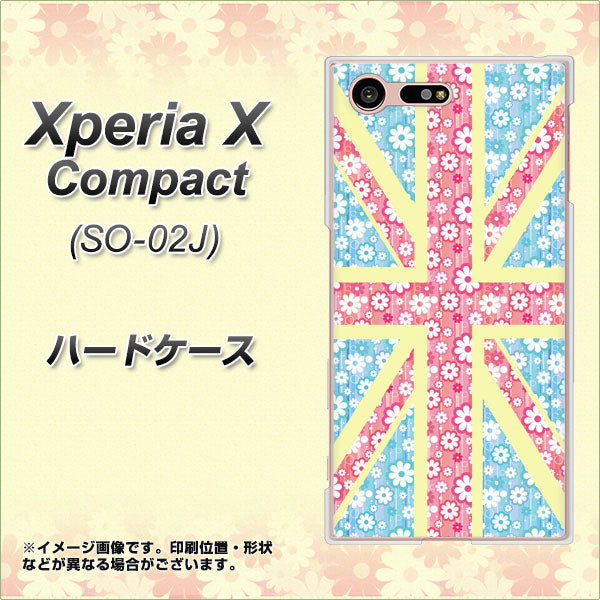 Xperia X Compact SO-02J docomo EK895 ユニオンジャックパステルフラワー ハードケース 背面印刷