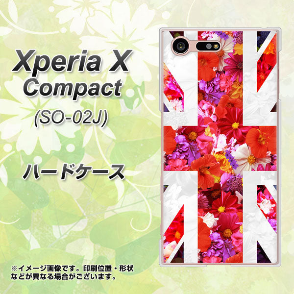 Xperia X Compact SO-02J docomo SC801 ユニオンジャック リアルフラワー ハードケース 背面印刷