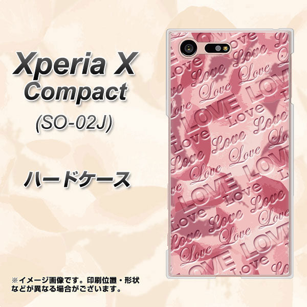 Xperia X Compact SO-02J docomo SC844 フラワーヴェルニLOVE（ローズヴェルール） ハードケース 背面印刷