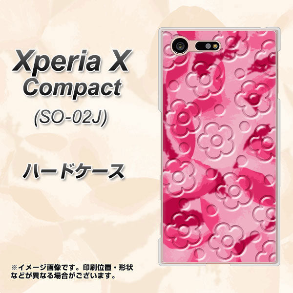 Xperia X Compact SO-02J docomo SC847 フラワーヴェルニ花濃いピンク（ローズアンディアン） ハードケース 背面印刷