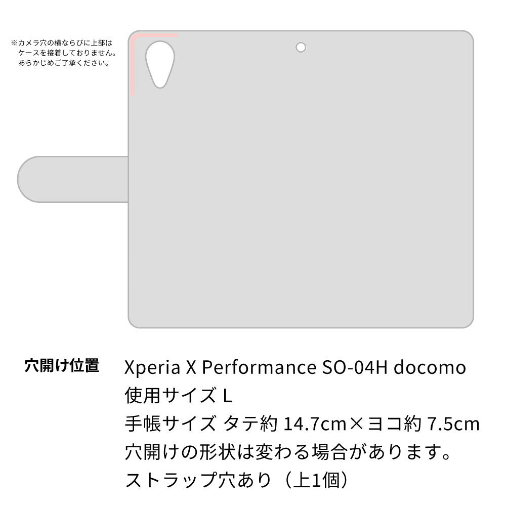 docomo エクスペリアX パフォーマンス SO-04H 画質仕上げ プリント手帳型ケース(薄型スリム)【AG838 苺兎（赤）】