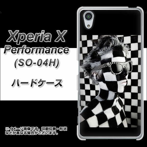 Xperia X Performance SO-04H docomo 357 bk&wh ハードケース 背面印刷
