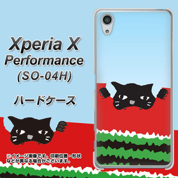 Xperia X Performance SO-04H docomo IA815 すいかをかじるネコ(大) ハードケース 背面印刷