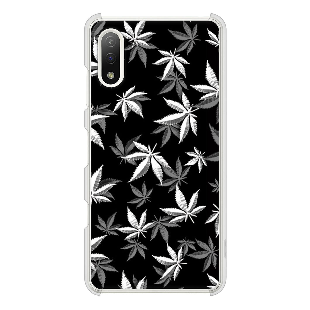 Xperia Ace II SO-41B docomo 064 モノトーン大麻ブラック ハードケース 背面印刷