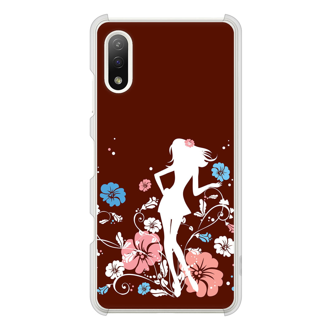 Xperia Ace II SO-41B docomo 110 ハイビスカスと少女 ハードケース 背面印刷