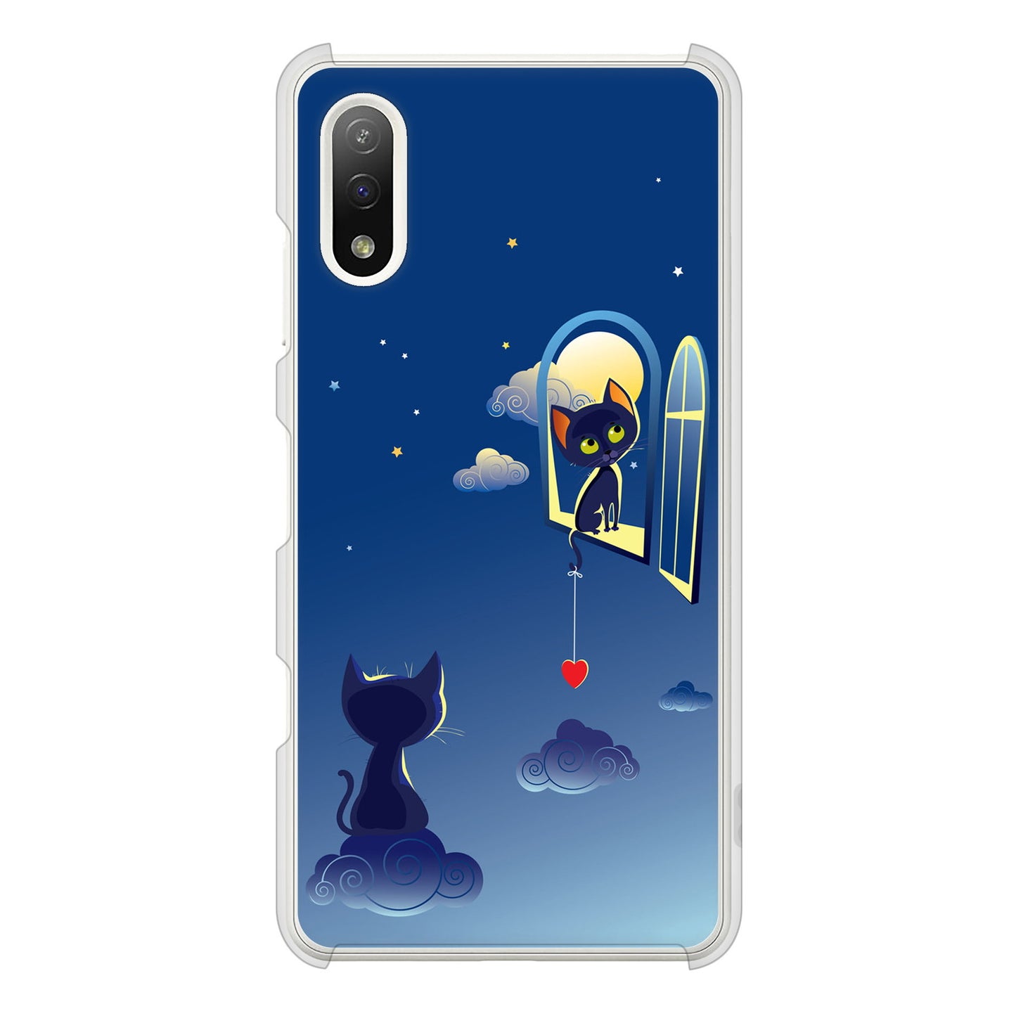 Xperia Ace II SO-41B docomo 夜とネコ ハードケース 背面印刷