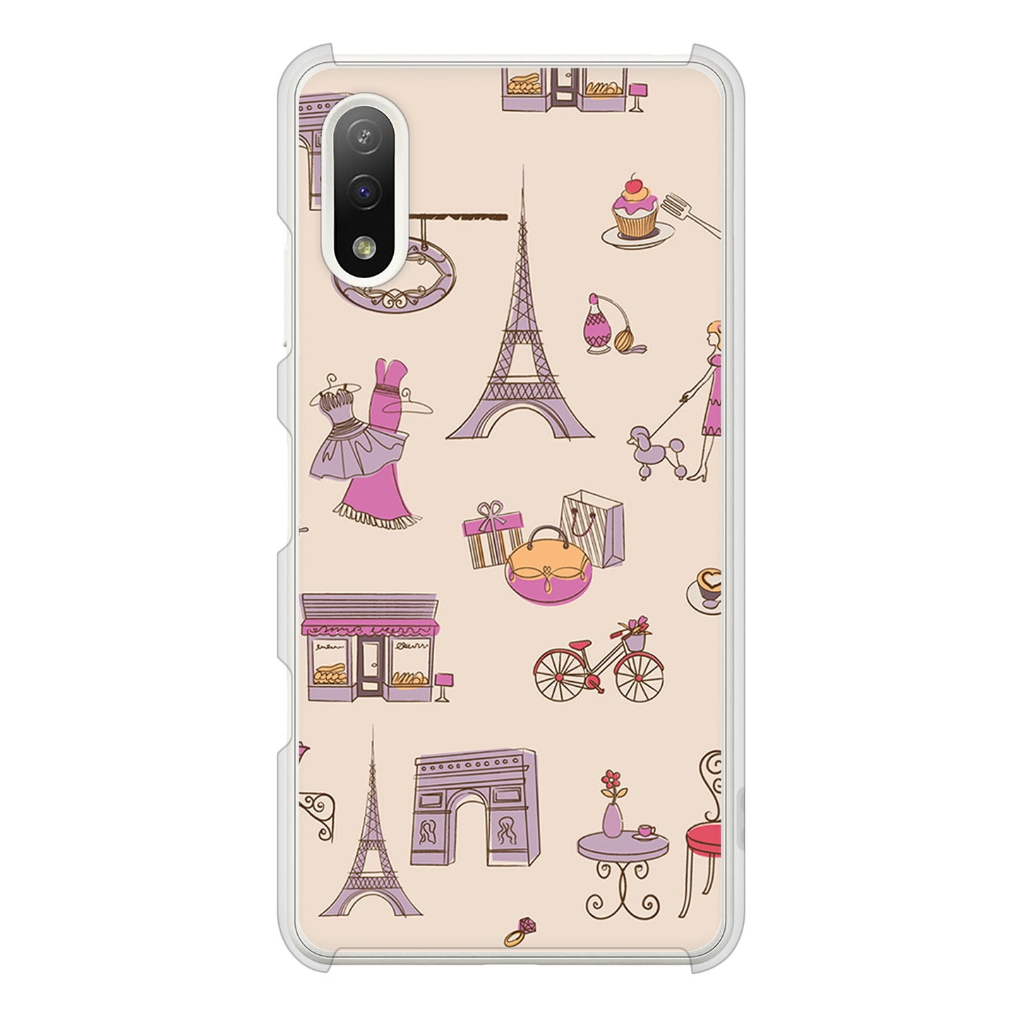 Xperia Ace II SO-41B docomo LOVE フランス ハードケース 背面印刷