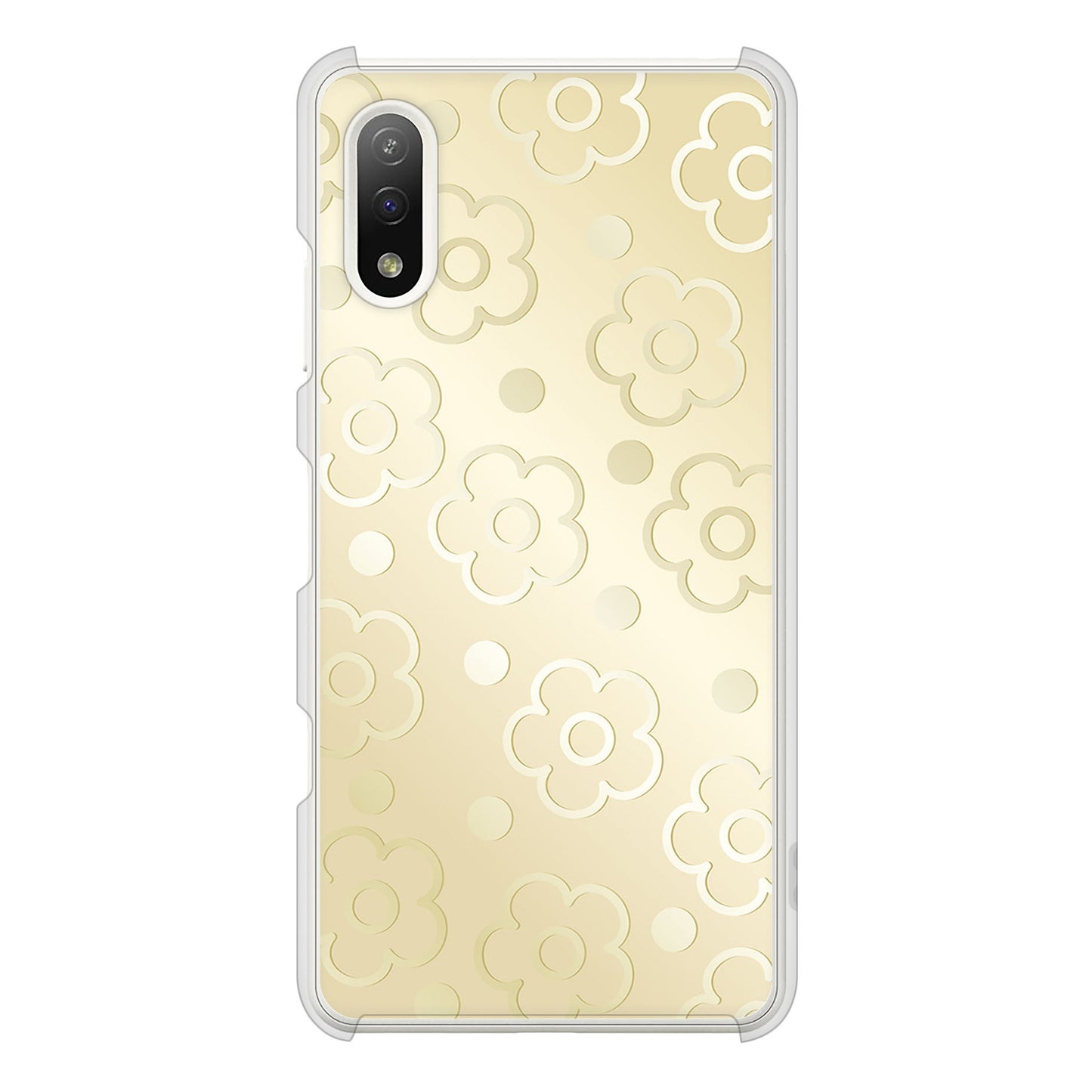 Xperia Ace II SO-41B docomo エンボス風デイジーシンプル ハードケース 背面印刷