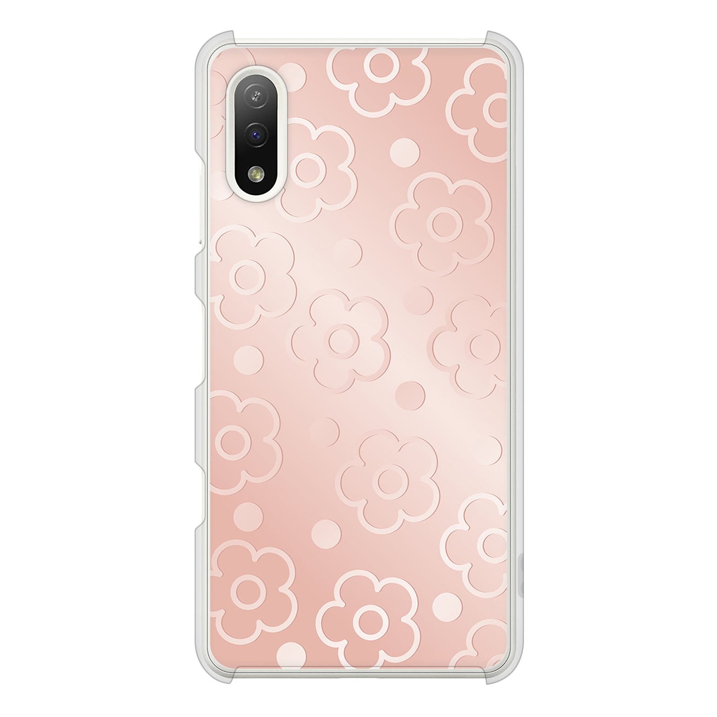 Xperia Ace II SO-41B docomo エンボス風デイジーシンプル ハードケース 背面印刷