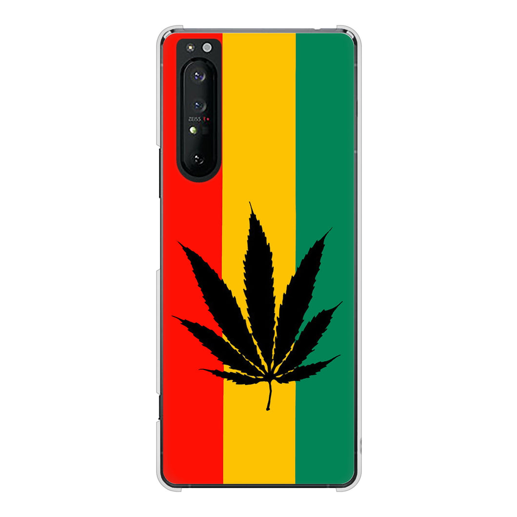 Xperia 1 II SO-51A docomo 083 大麻ラスタカラー ハードケース 背面印刷
