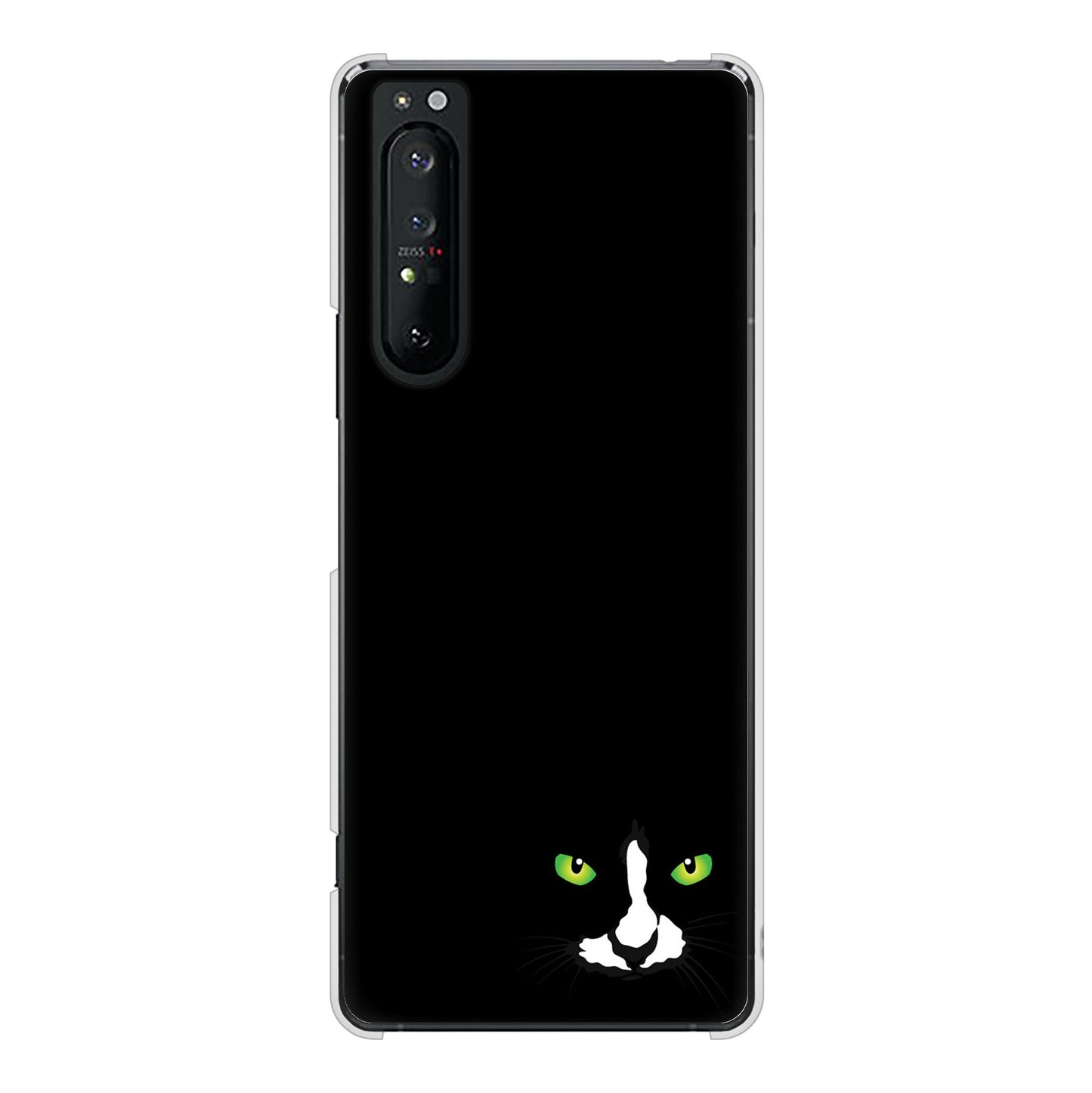 Xperia 1 II SO-51A docomo 398 黒ネコ ハードケース 背面印刷