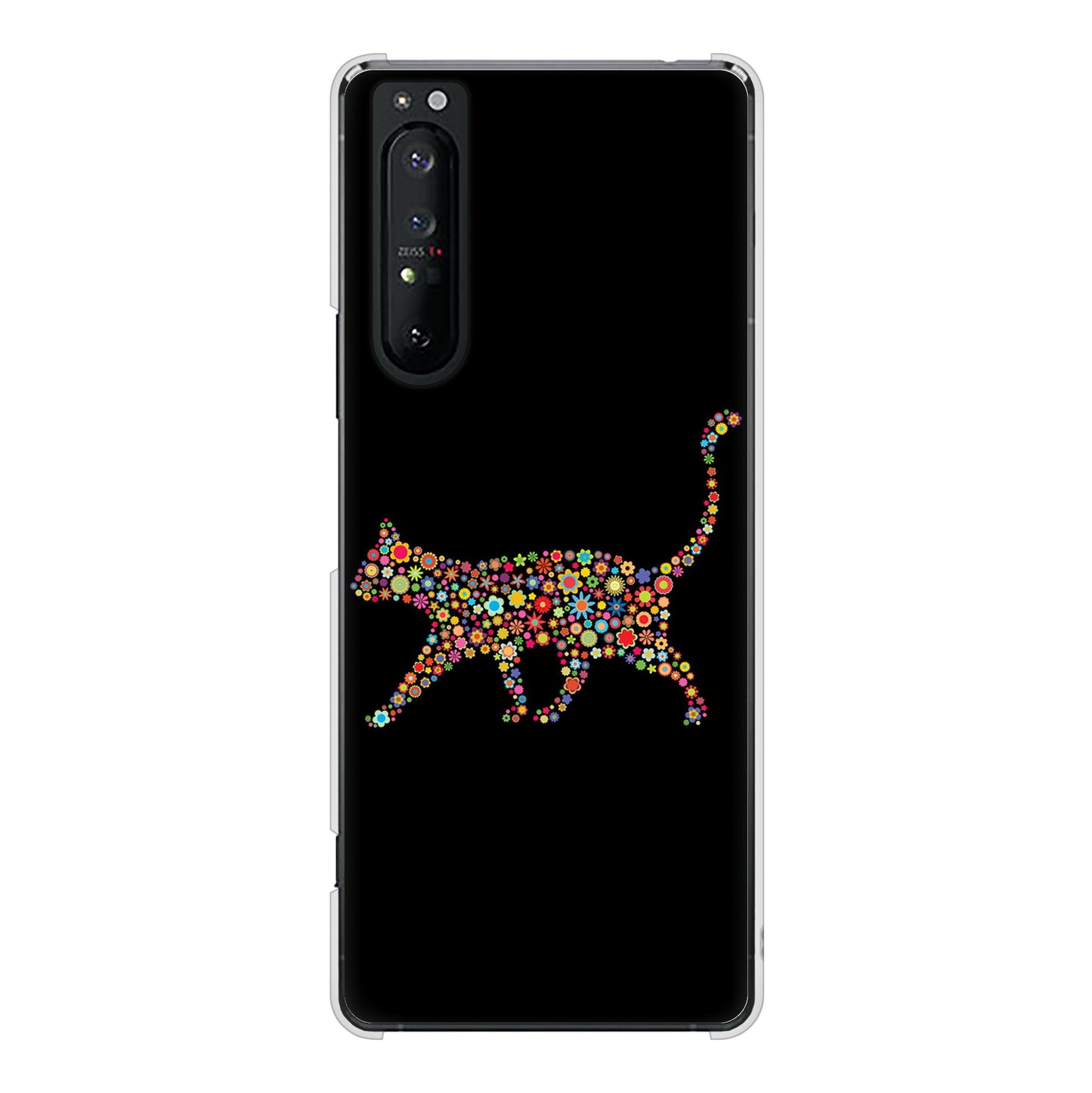 Xperia 1 II SO-51A docomo 406 カラフルキャット ハードケース 背面印刷